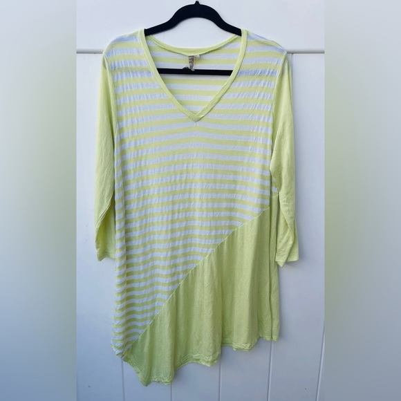 Comfy USA striped tunic lime green white size X-Large - Picture 5 of 8